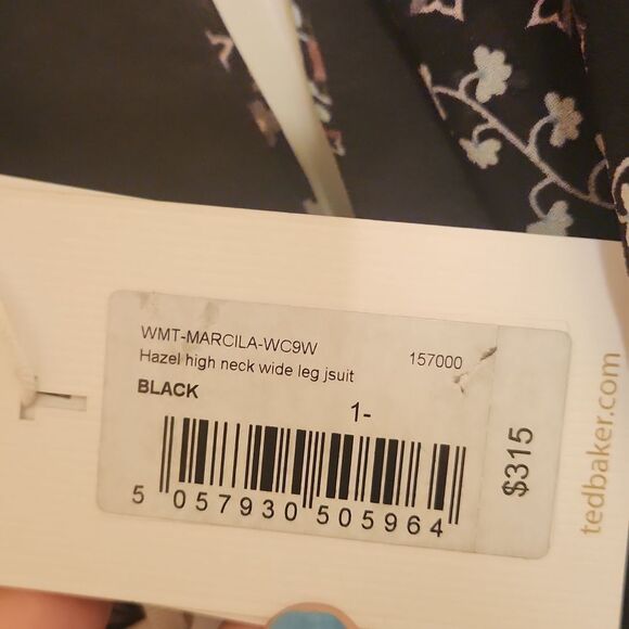 Ted Baker Hazel High-Neck Wide Leg Jumpsuit Size 1 US 0-2 NWT - Picture 12 of 13